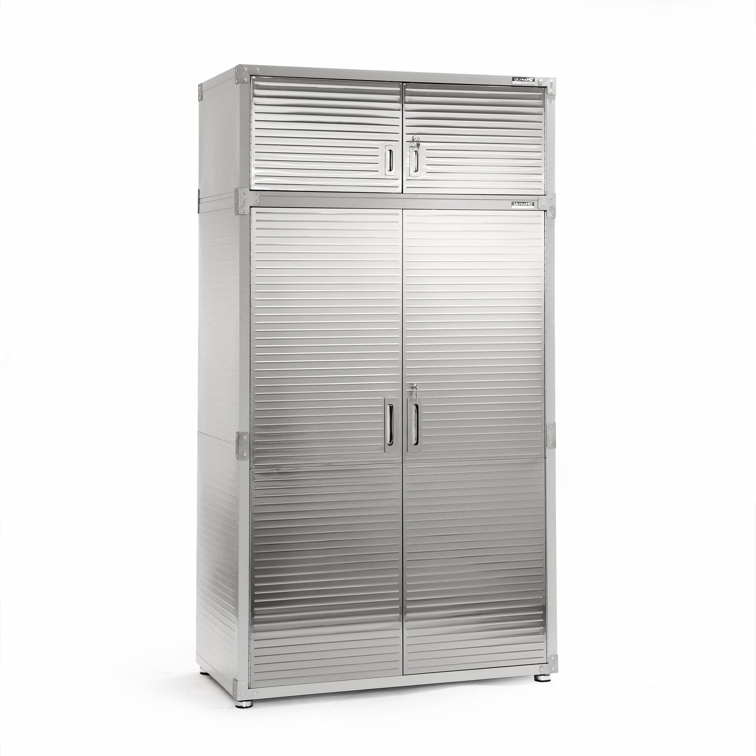 Seville Classics UltraHD® Stacking Top Steel Body Lockable Storage Cabinet Organizer Shelving Unit, 48" W x 24" D x 18.5" H, Granite