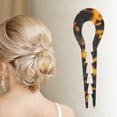 thumbnail image 2 of Unique Bargains 1 Pc Chignon Pin U-shaped Toothed Hair Hairpin for Women Dark Brown, 2 of 5