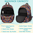thumbnail image 2 of Herdesigns Boho Mandala Flowers Bohemian Laptop Backpack for Women Men, 18.3 Inch Large Computer Backpacks Fashion Teacher Nurse Bag Casual Daypack for Work Travel, 2 of 8