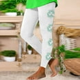 thumbnail image 2 of WREESH Womens Leggings Yoga Pants St. Patrick's Day Pants Casual Shamrocks Printed Pants Stretch Pants Elastic Band Slim Pants White, 2 of 4