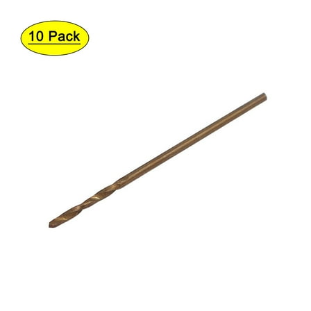 1mm Dia HSS M35 Straight Shank Twist Drill Bits Drilling Tool Champagne 10pcs