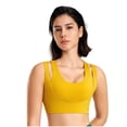 thumbnail image 3 of Feancey Womens High Impact Sports Bras Quick Dry Seamless Support Workout Bra Yoga Casual Wirefree Brassiere Racerback Gym Running Bras Yellow S, 3 of 5