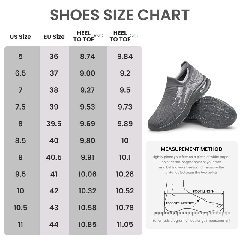 vibdiv Women's Walking Shoes Lightweight Casual Jogging Shoes Ladies Tennis Shoes Workout Non-Slip Gym Sneakers zapatos para mujer Grey Size 6.5