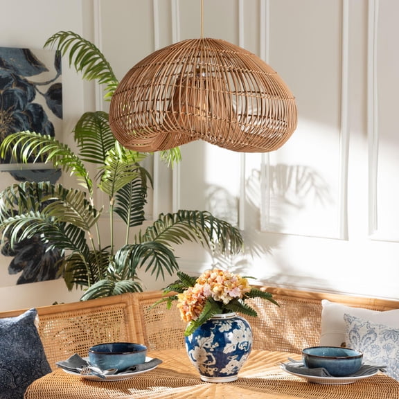 bali & pari Hansa Coastal Lampshade, Natural Brown