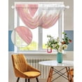 thumbnail image 3 of Pink Gold Sheer Waterfall Valance Curtains for Window, Boho Modern Abstract Minimalist Aesthetic Flower Rod Pocket Sheer Topper Swag Curtains for Living Room, Kitchen 38.5"W x 47.2"L, 1 Panel, 3 of 7