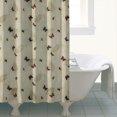 thumbnail image 4 of Beige Leaf Butterfly Pattern Shower Curtain 84"x72" ,Bathroom Decorative Shower Curtains Set with 12 Hooks,Modern Waterproof Washable Shower Curtain, 4 of 6