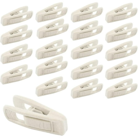 20Pcs Ivory Velvet Hangers, Strong Flocked Clips, Felt Hangers for Thin Pants & Skirts