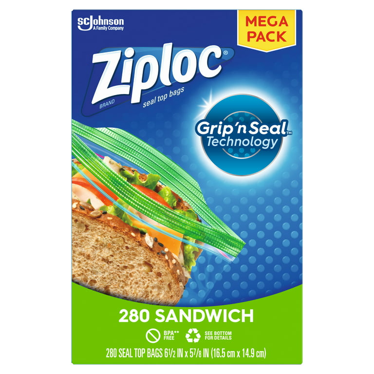 Ziploc Seal Top Sandwich Bags Quart Size 24 Count 