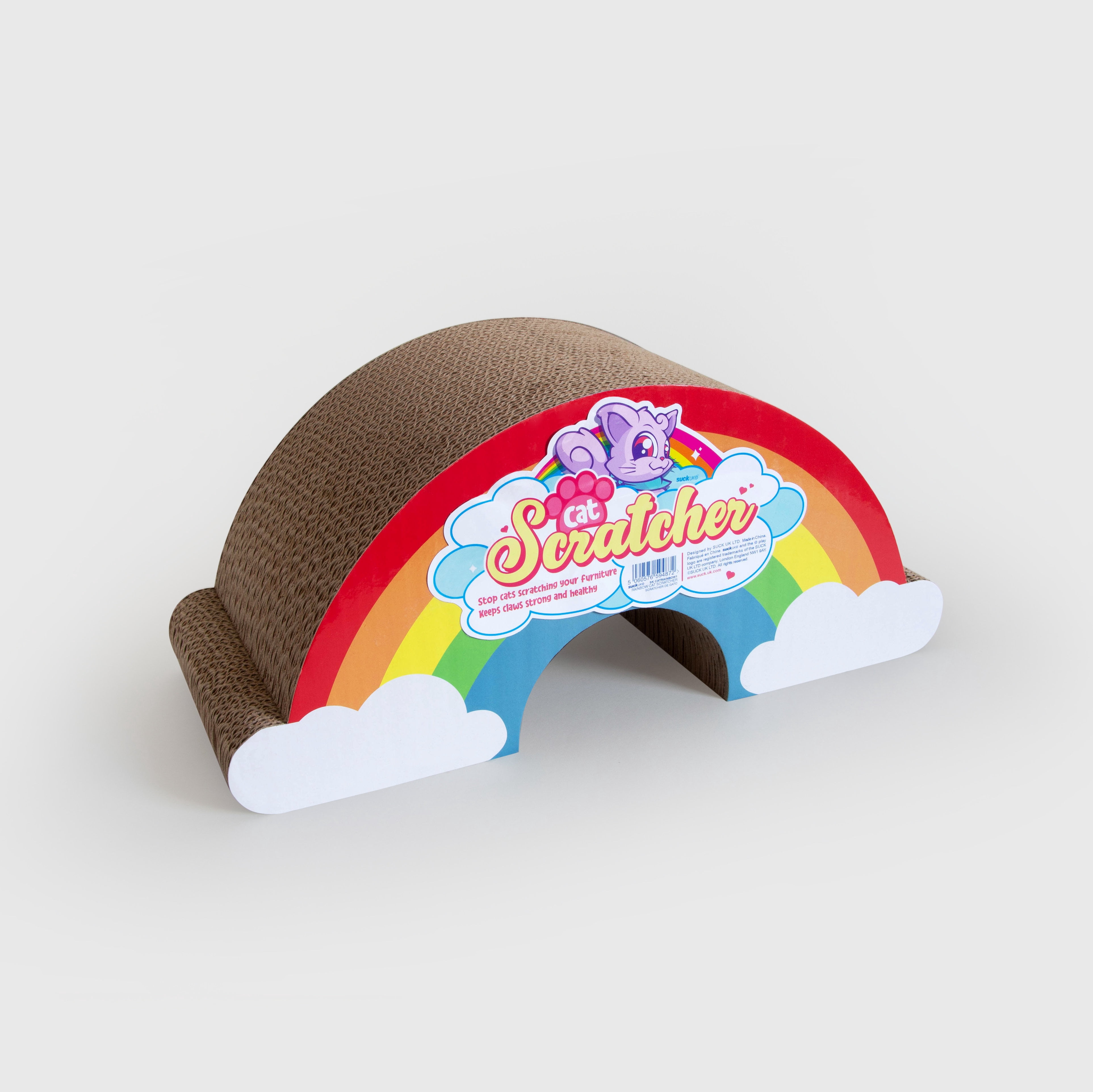 Suck UK | Cat Scratcher Rainbow | Cardboard Cat Scratch Pad | Cat Supplies | Rainbow