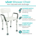 thumbnail image 2 of Vive Shower Chair with Arms and Back – Safety Bath Seat for Seniors, Adults, and Disabled Individuals, 2 of 9