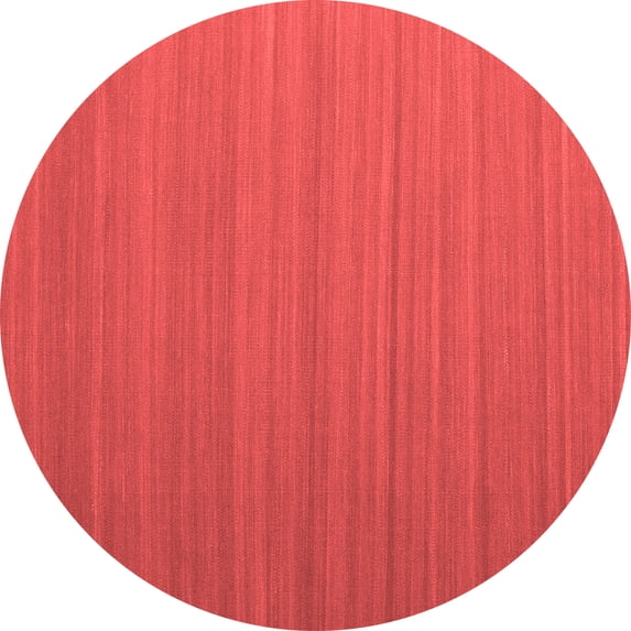 Ahgly Company Indoor Round Abstract Red Contemporary Area Rugs, 4' Round