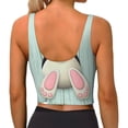 thumbnail image 4 of Goofa White Bunny Bottom And Easter Eggs Printed Sports Bras for Women, High Impact Running Bra Workout Crop Tank Tops Longline Sports Bra Push up-Medium, 4 of 9