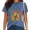 A-Blue, variant on UNISHE Women Vintage Washed Mushroom Graphic Tees Botanical Forest Print T-Shirts Crewneck Streetwear Tops Blue, M