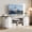 Black top panel + white body + cross-shaped door frame, variant on Ataucjin 70 inch Farmhouse TV Stand for 75 in TVs, Modern Entertainment Center with Sliding Barn Doors, Modern Media TV Console Table, Wood Long TV Stand for Living Room