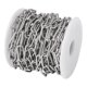 thumbnail image 4 of 304 Stainless Steel Paperclip Chains Drawn Elongated Cable Chains Unwelded with Spool Stainless Steel Color 17x7x1.6mm about 16.4 Feet(5m)/roll, 4 of 9