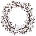thumbnail image 1 of Nearly Natural Couronne de Boules de Coton 20 Po., 1 of 9