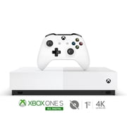 Restored Microsoft Xbox One S 1TB All-Digital Edition Console with Wireless Controller, White