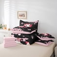 thumbnail image 6 of Feelyou Kawaii Flower Axolotl Bedding Comforter Set 7pcs for Girl, Pink Cherry Blossoms King Bedding Sets, Dreamy Buttefly Reversible Bed Sheets, Luxury Bedroom Decor, 6 of 8
