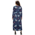 thumbnail image 1 of Tutolipy Shark Starfish Printed Dresses for Women Long Sleeve Maxi Dresses V Neck A Line Dress Wedding Guest Holiday Beach Long Dress, 2XL, 1 of 6