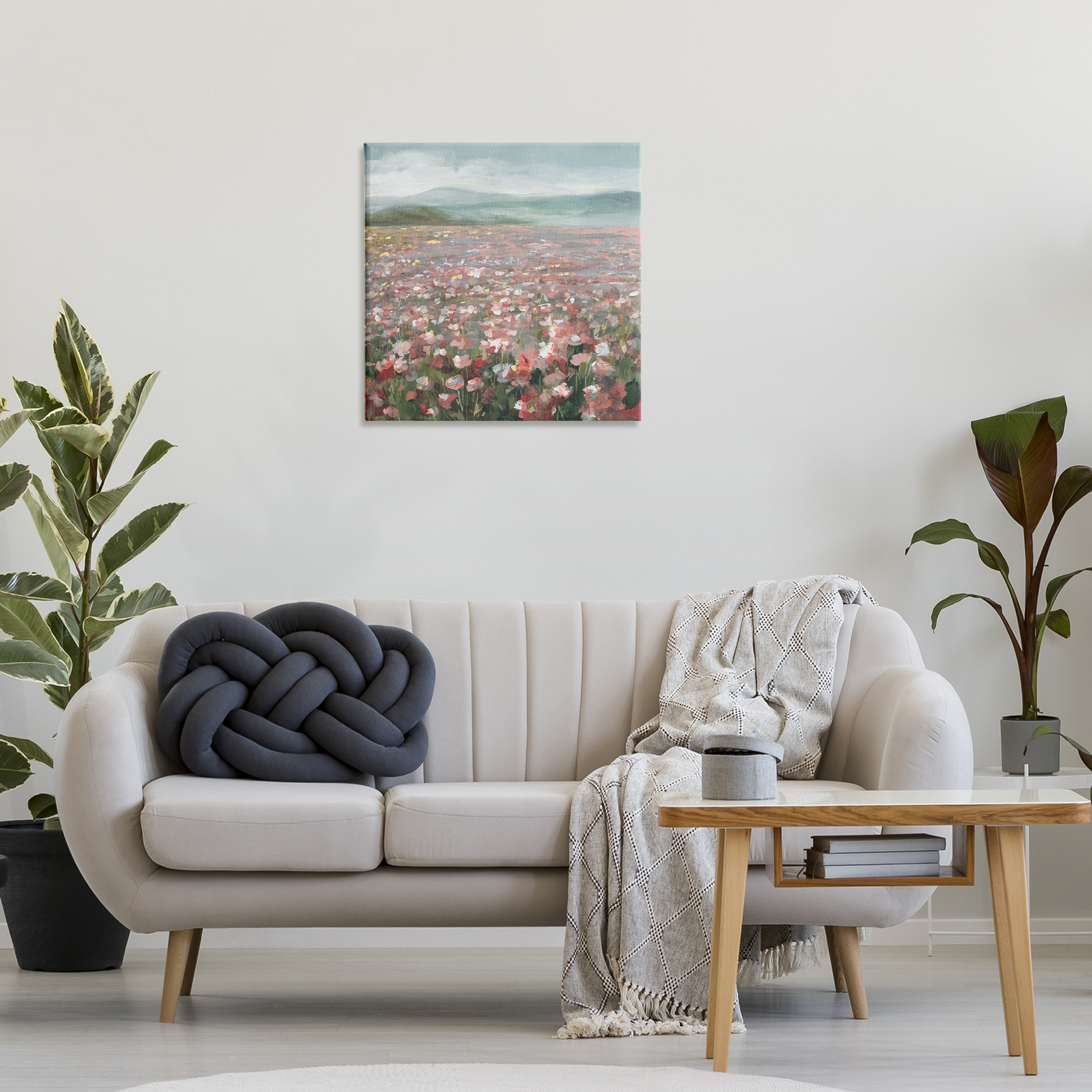 Stupell Industries Soft Headland Wildflowers Landscape Painting Gallery Wrapped Canvas Art Print Wall Art, 24 x 24