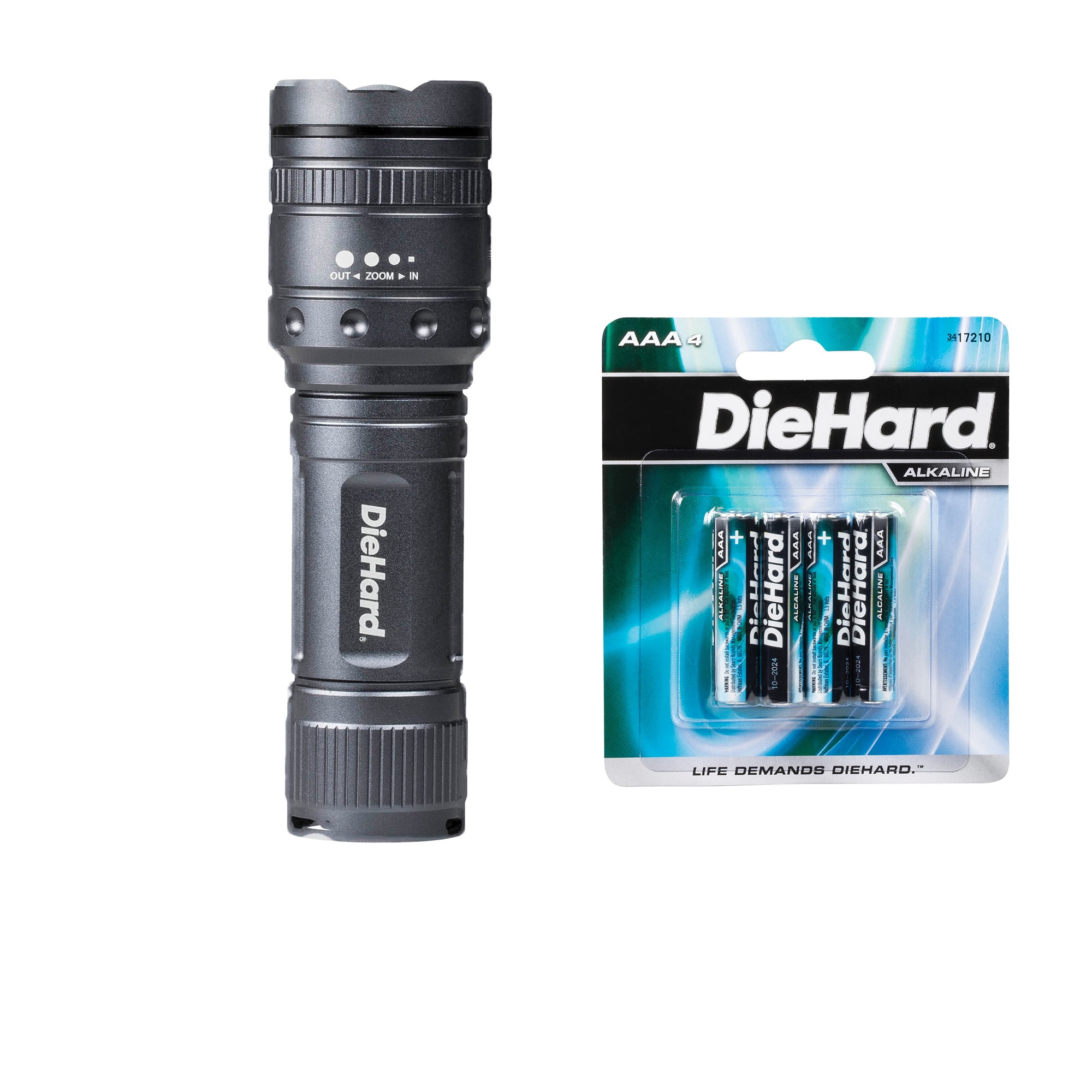 Diehard 416122 1,000Lumen Twist Focus Flashlight & AAA Batteries, 4