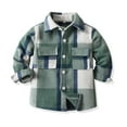 thumbnail image 1 of Cowsor Toddler Baby Boys and Girls Plaid Shirts Jacket Long Sleeve Lapel Button Down Top Outwear Clothes, 1 of 6