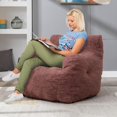 thumbnail image 5 of BISHE Bean Bag Chairs, Soft Tufted Foam Bean Bag Chair with Teddy Fabric for Adults and Kids, Comfy Lazy Sofa for Living Room, Bedroom, Red, 5 of 10