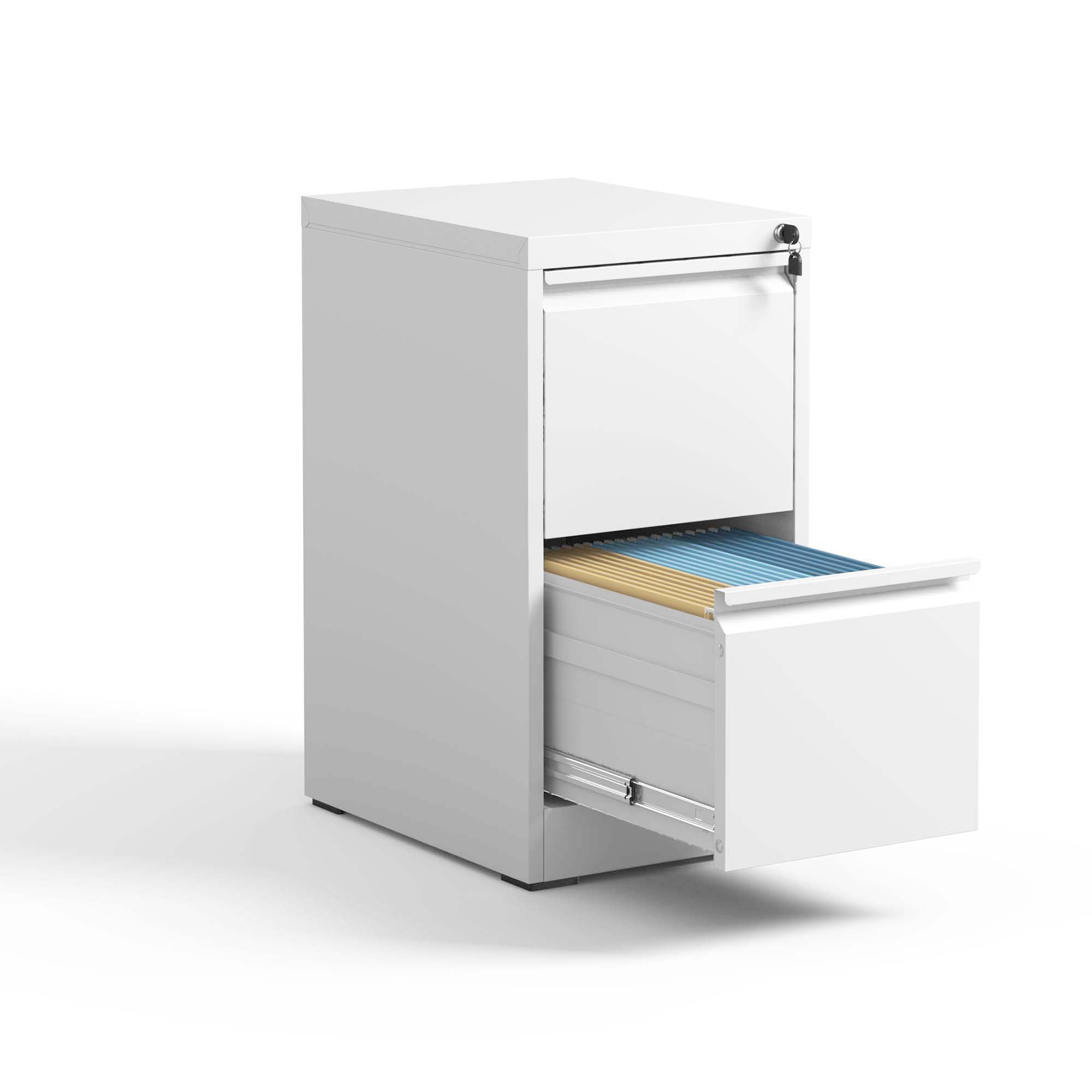 Xukmct Office Home Metal Vertical File Cabinet with Lock, 2 Drawer Steel Vertical File Cabinet for A4 Letter Size, White