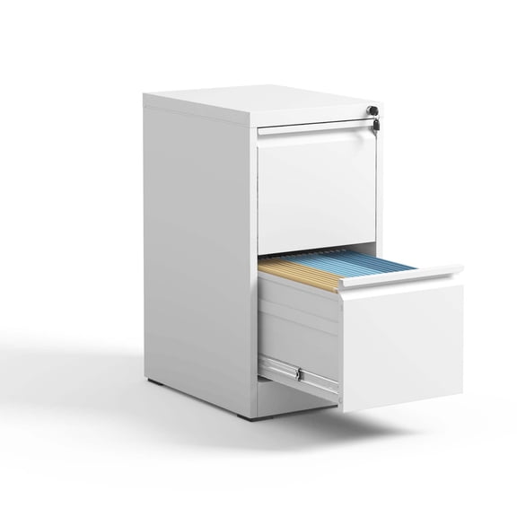 CoSoTower 2 Drawer Metal Vertical File Cabinet with Lock Office Home Steel Vertical File Cabinet for A4 Legal/Letter Size