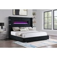 thumbnail image 2 of Tisdall Upholstered Eastern King Flame Visualizer Bed Black, 2 of 8