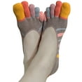 thumbnail image 2 of Therapeutic Gel Heel Socks - 2 Pair Invisible Foot Spa 5- Toes Glove Socks for Cracked Heel Treatment - Helps with Alignment and Eliminating Chafing and Blisters PLUS Eyeglass Pouch (Multicolor), 2 of 5