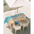 thumbnail image 3 of 60x102 Inch Outdoor Tablecloth with Umbrella Hole Zipper Rectangle Ocean Starfish Rectangular Tablecloths Outside Waterproof Coastal Seaside Shell Modern Beach Patio Table Cover for Picnic Party, 3 of 8