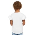 thumbnail image 4 of COUVER Toddler Little Girl's Soft Cotton Flutter Sleeve T-Shirt, White, 4T, 1 Piece, 4 of 7