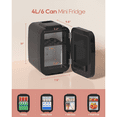 thumbnail image 6 of ACMETOP Skincare Fridge with Dimmable LED Light Mirror,4L/6 Can Mini Fridge for Skincare and Makeup,Cooler & Warmer, Portable Small Fridge for for Bedroom, Office, Dorm and Car, Black, 6 of 8