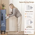 thumbnail image 4 of HOMCOM Armoire de Rangement pour Chaussures avec 2 Tiroirs Basculants, Armoire à Chaussures Étroite, Bleu, 4 of 10
