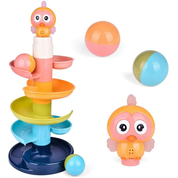 Ball Drop Toy Go and Roll Swirling Tower Ramp for Baby and Toddler Development Educational Toys