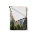 thumbnail image 2 of Yosemite Soft Flannel Fleece Throw Blanket, Sunset Panorama of Yosemite Rocks Trees Cloudy Sky Reflection Riverside, Cozy Plush for Indoor and Outdoor Use, 50" x 60", Beige Green, by Ambesonne, 2 of 6