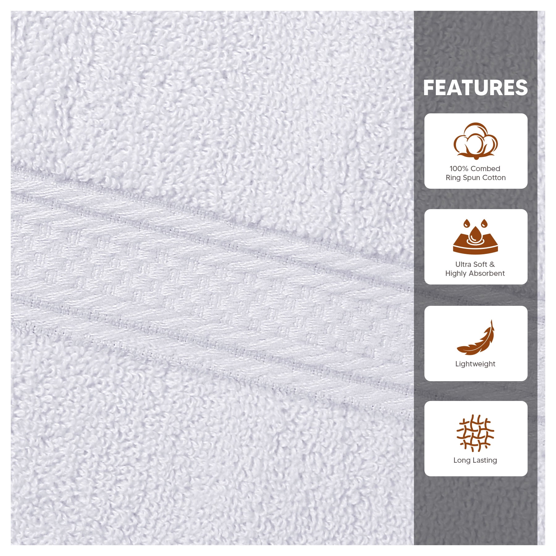 Utopia Towels 6 Pack Hand Towels, 100% Ring Spun Cotton Kitchen Towel Set, 16x28" Plush and Highly Absorbent For Hotel & Spa, Gym, Face, Hand, Bathroom 620 GSM (White)