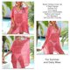 thumbnail image 5 of Traje de baño holgado con escote en V rojo y aberturas para días de playa elegantes de verano, 5 of 6