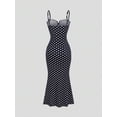 thumbnail image 2 of Black & White Polka Dot Sexy Casual Backless Sleeveless Spaghetti Strap Dress for Women Spring Summer, 2 of 10