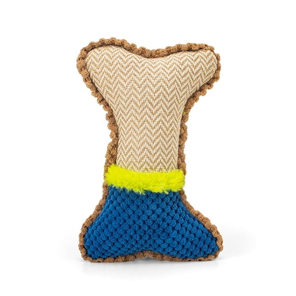 Pet Dog Bone Shape Plush Toy Bite-resistant Stuffed Squeaking Toys Pet Accessories For Boredom Relieve He Qiyong unisex