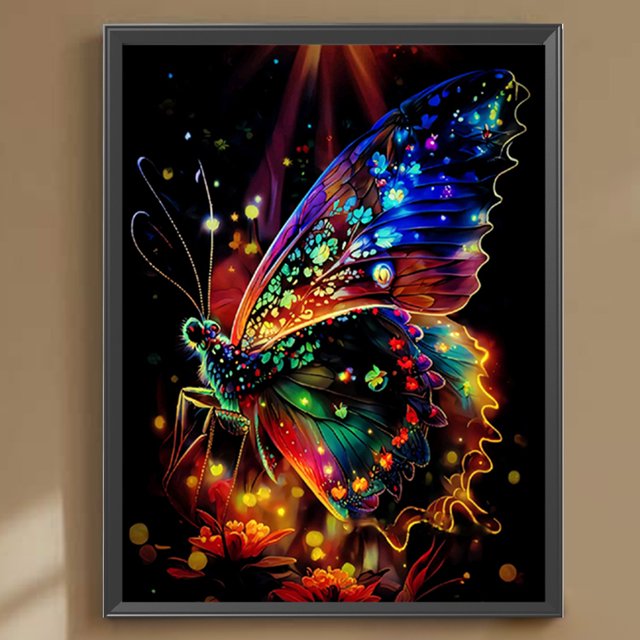 Cuadros Decorativos 5D bricolaje taladro redondo completo diamante pintura mariposa decoración del hogar (sz4493) Wdftyju de costura negro 4 estilos