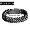thumbnail image 2 of Pulsera de eslabones Franco de acero inoxidable, pulseras para hombres y mujeres, 2 of 5