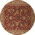 thumbnail image 1 of Ahgly Company Indoor Round Oriental Brown Industrial Area Rugs, 3' Round, 1 of 4