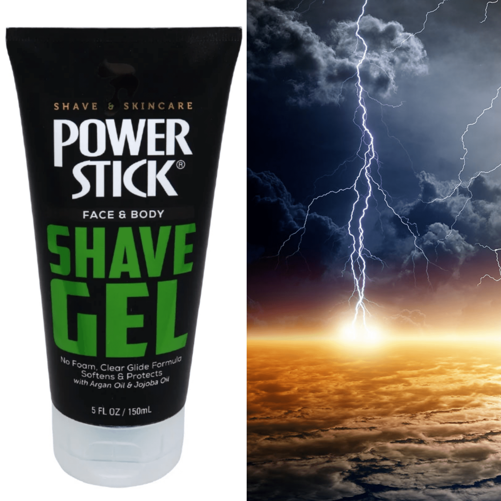 2 Pack Power Stick Face and Body Shave Gel with Argan Oil Jojoba Oil 5 FL oz. each Walmart