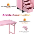 thumbnail image 4 of Byootique Nail Desk Mobile Station Rolling Makeup Manicure Table Unicorn Pink, 4 of 9