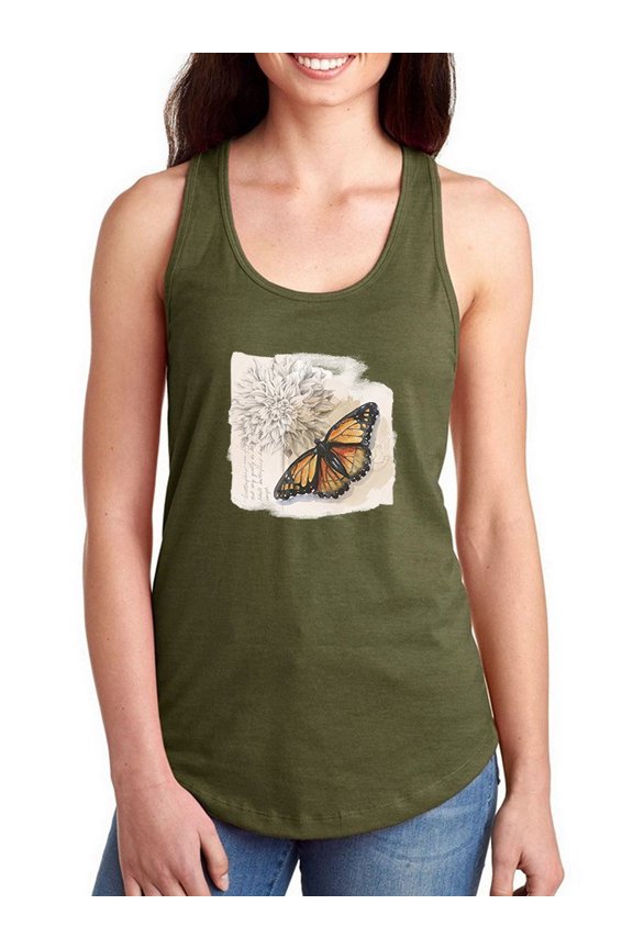 Shadow Box Butterfly Racerback Tank Women -Grace Popp Designs, Female Large