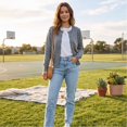 thumbnail image 4 of Dwellite Womens Cardigan Cropped Button Up Sweater Loose Fit Long Sleeve Polka Dot Comfy Crew Neck Fall Winter Knit Cardigan Jackets 2026 Gray 2XL, 4 of 7
