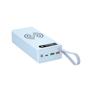 C16 Power Bank Box Detachable Solderless DIY 16x18650 QC Portable Charger Shell for Smart Phone-White Fast Charge,with Wireless Charging