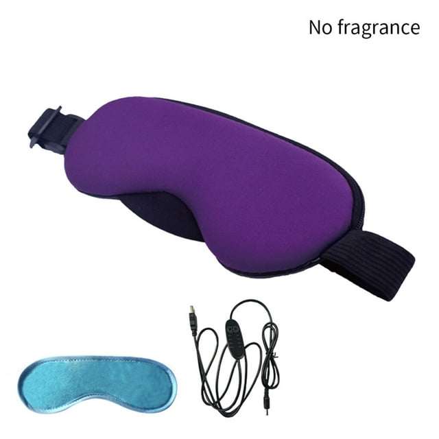 ziyahi Heated Eye Pad USB Cold Heating Warm Compress Steam Sleep Eye Protector for Dark Circles, Unscented, Purple